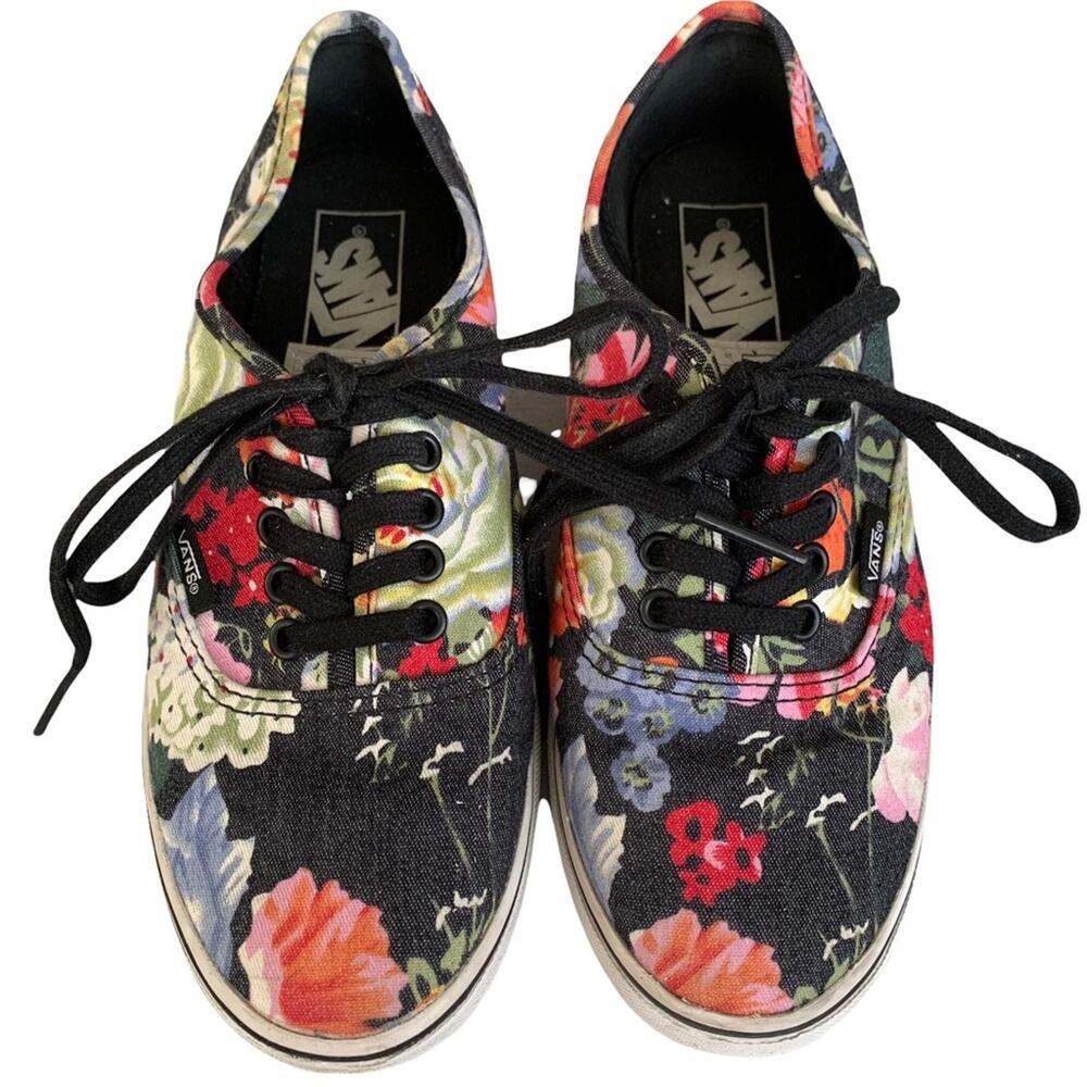 Vans Black Multicolor Floral Sneakers Women's 6.5